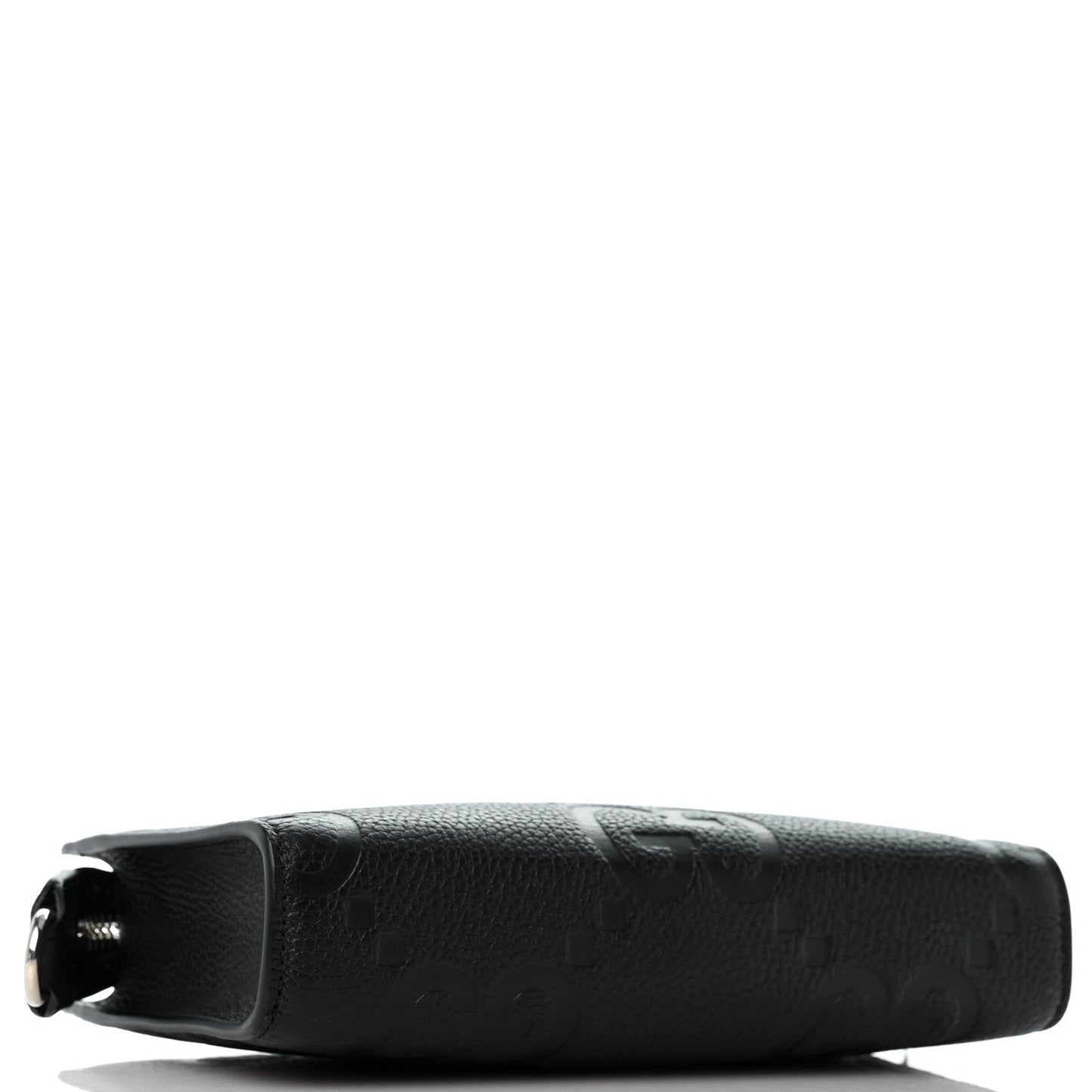 Monogram Jumbo GG Textured Dollar Calfskin Crossbody Bag Black