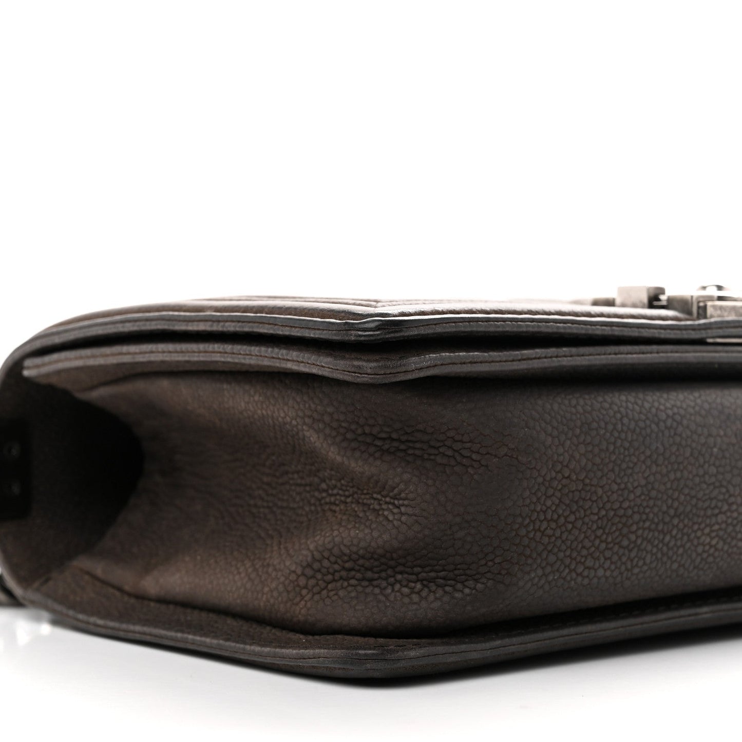 Iridescent Caviar Quilted Medium Boy Flap Dark Grey