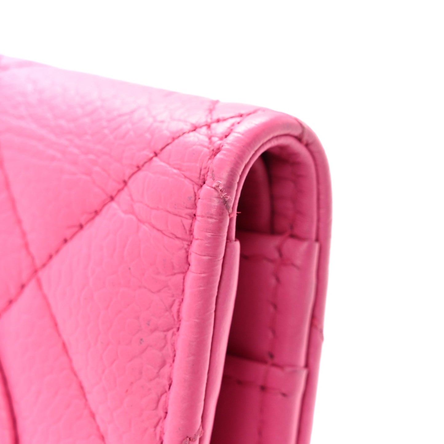 Caviar Quilted Large Flap Wallet Pink