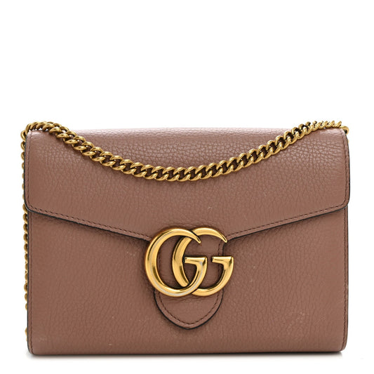 Cellarius Calfskin GG Marmont Chain Wallet Rosy Phard