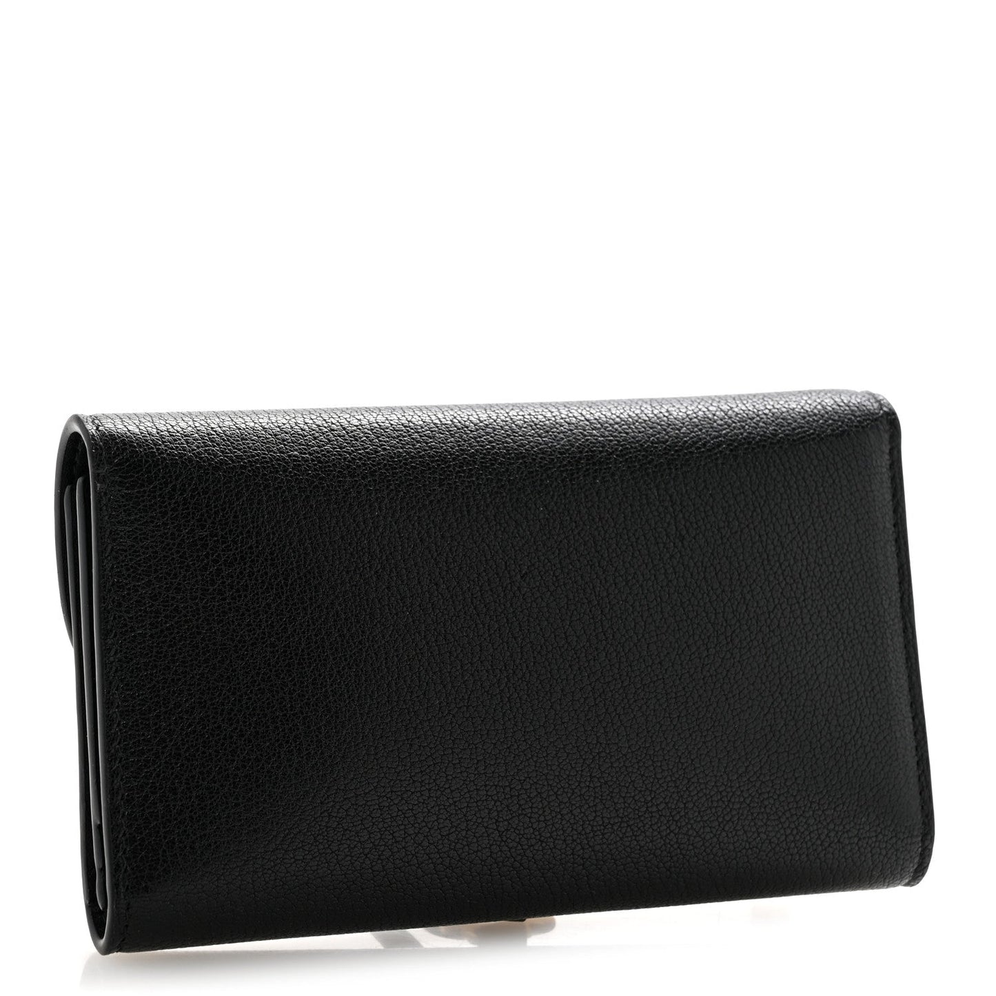 Goatskin Saddle Long Wallet Black