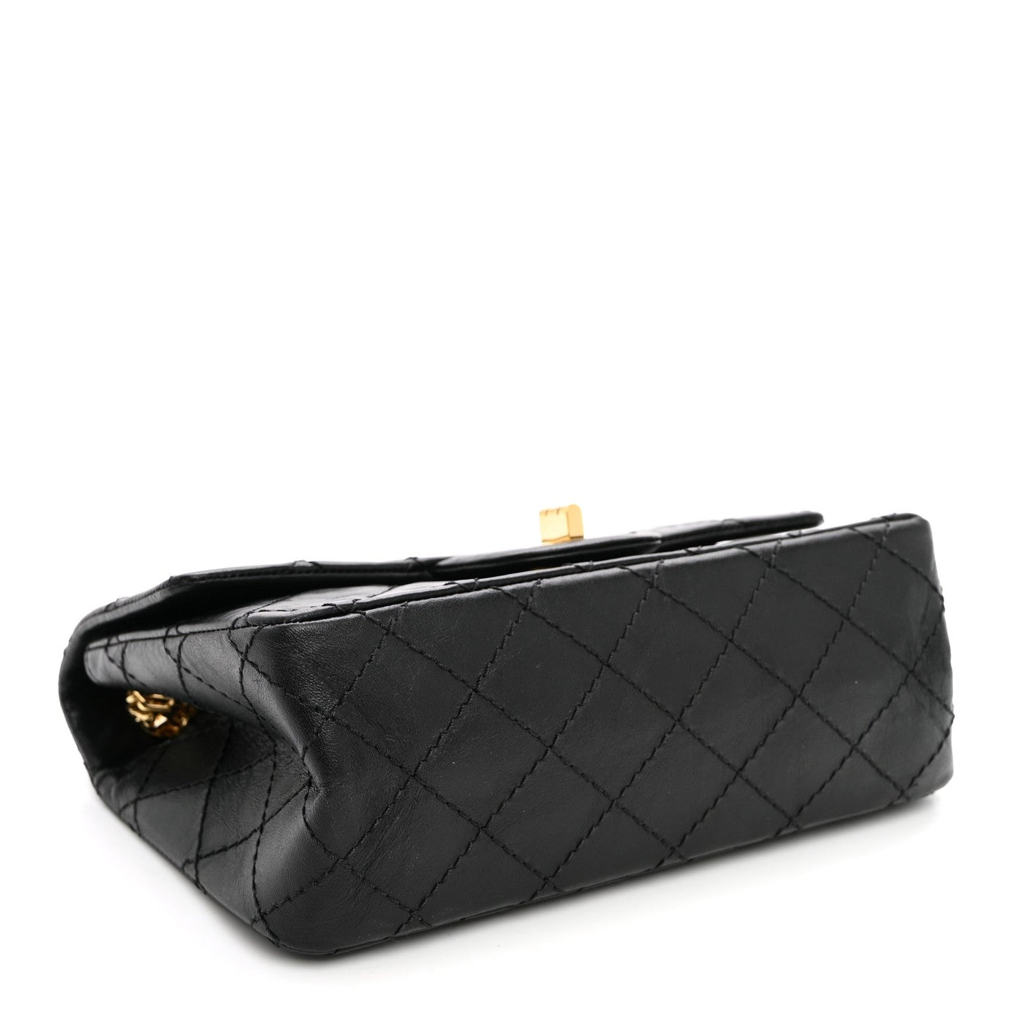 Aged Calfskin Quilted 2.55 Reissue Mini Flap Black