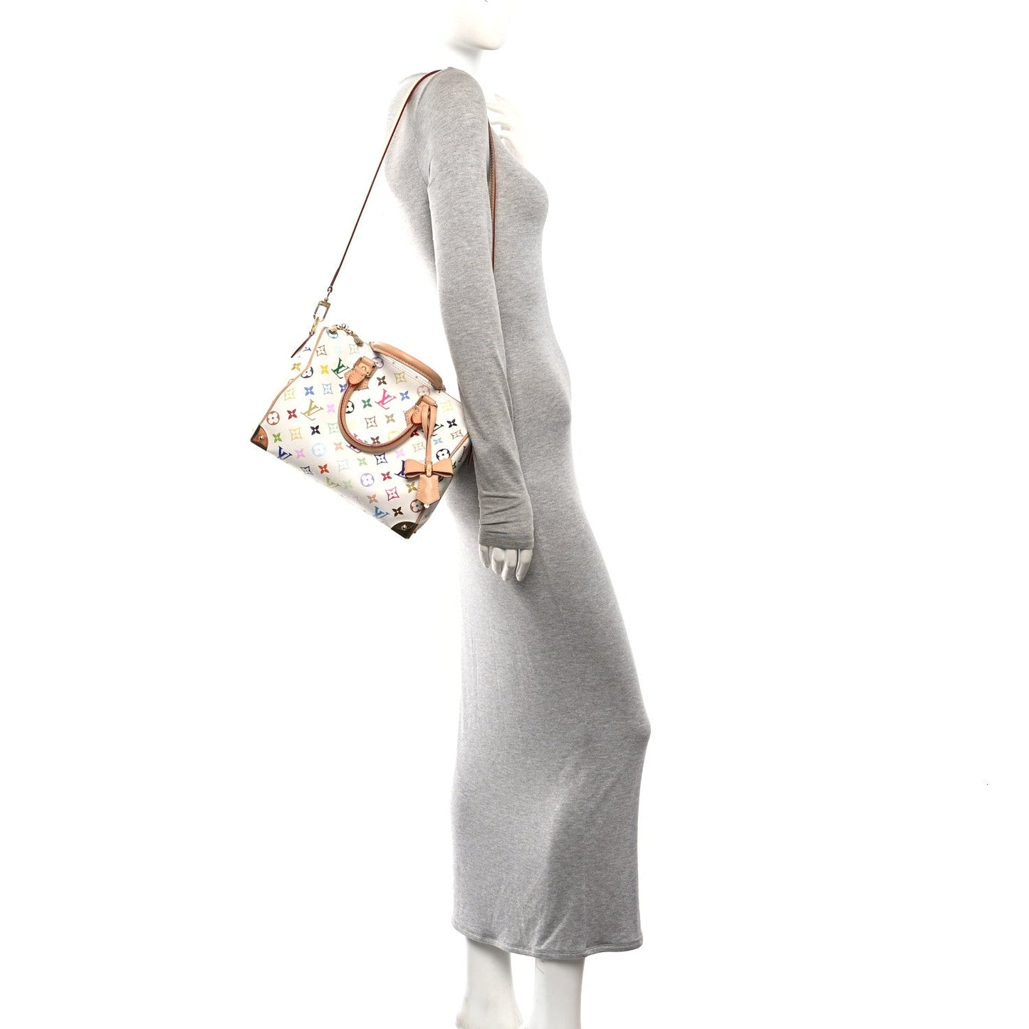 LV X TM Monogram Multicolor Speedy Bandouliere 25 White