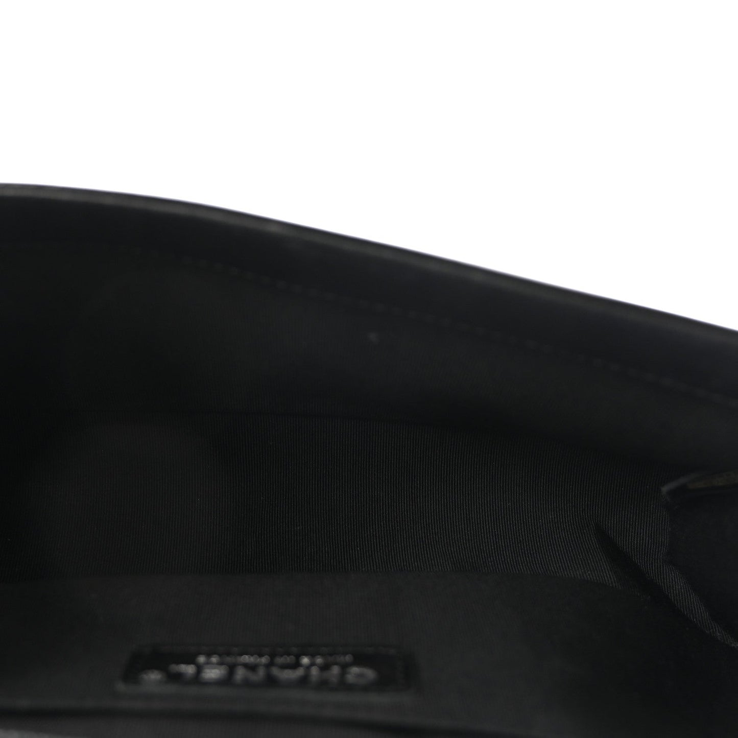 Glazed Calfskin Medium Boy Flap Black