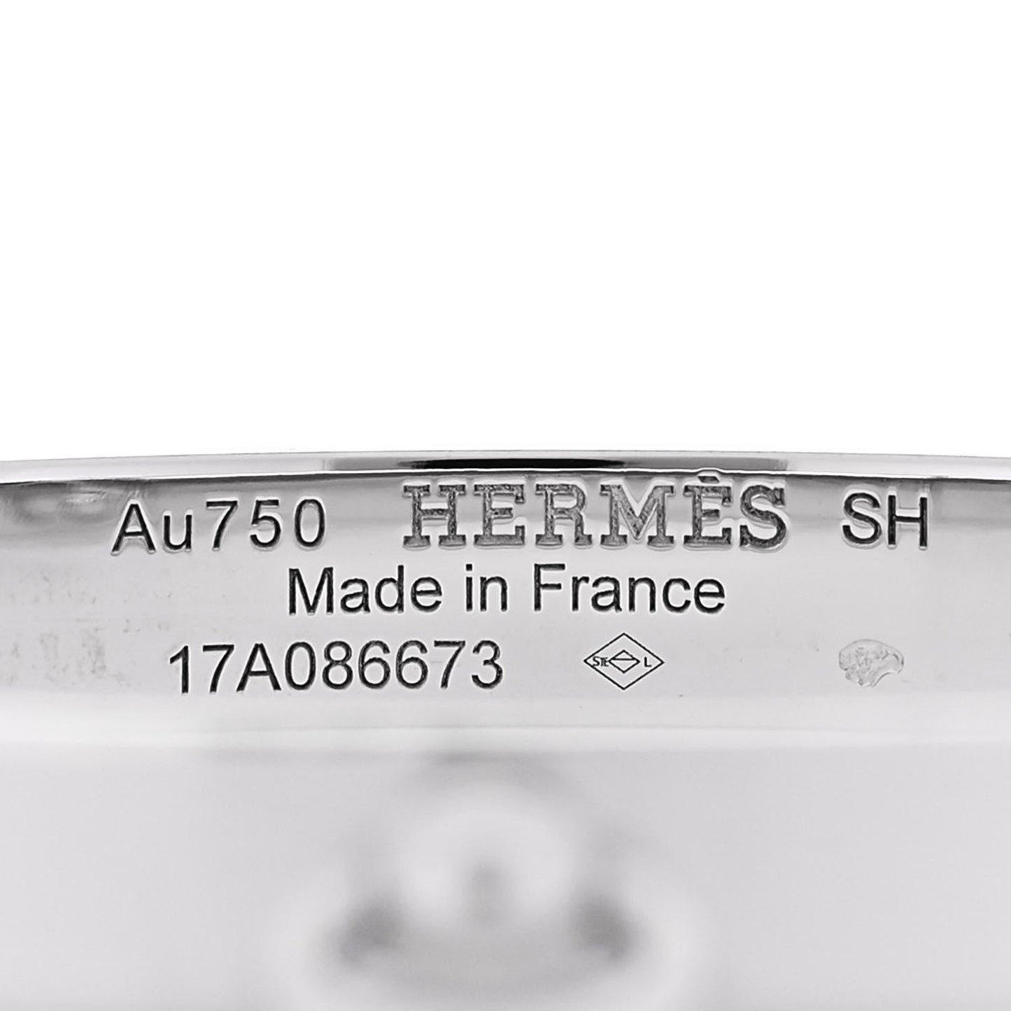 18K White Gold PM Collier De Chien Bracelet SH