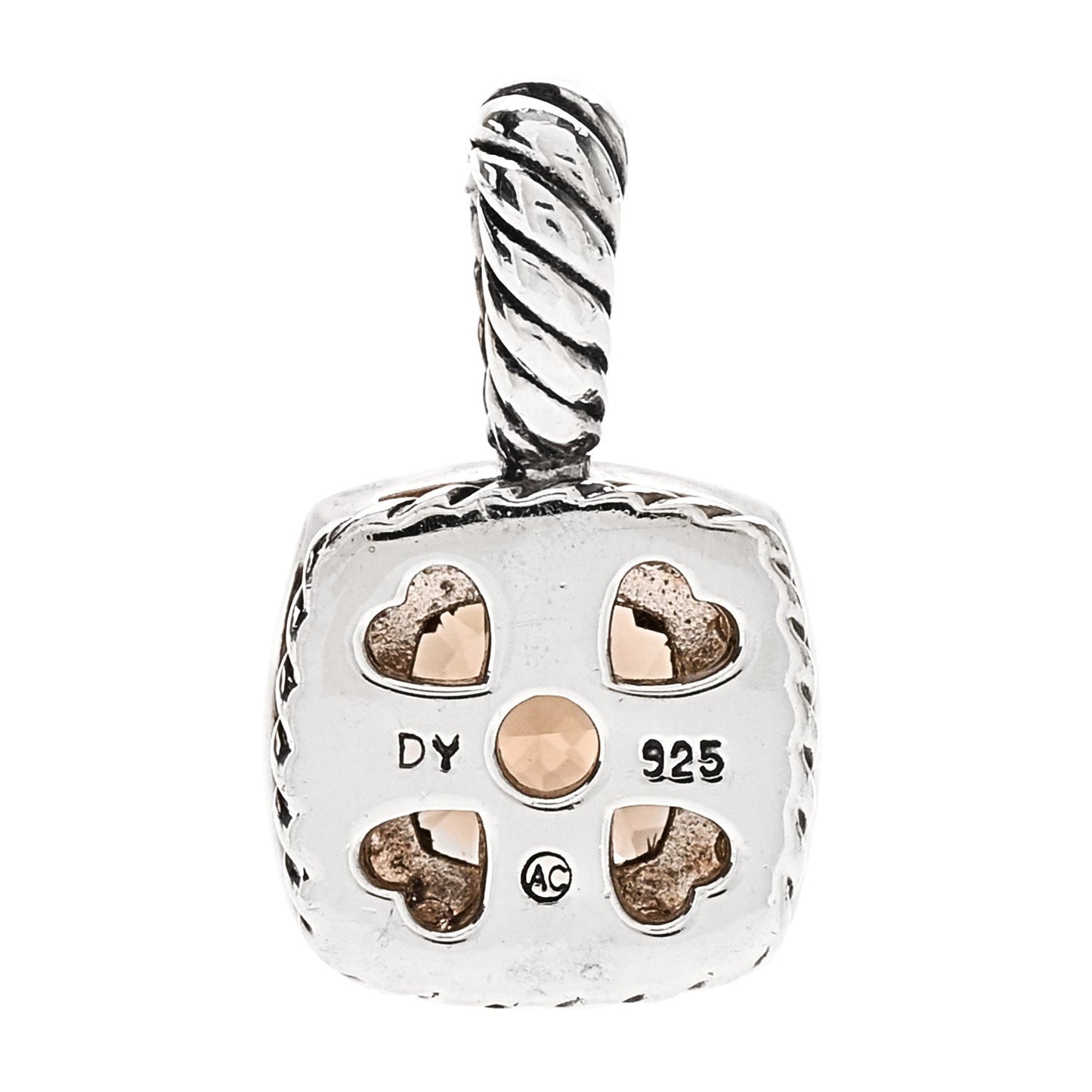 Sterling Silver Diamond Smoky Quartz 7mm Petite Albion Pendant