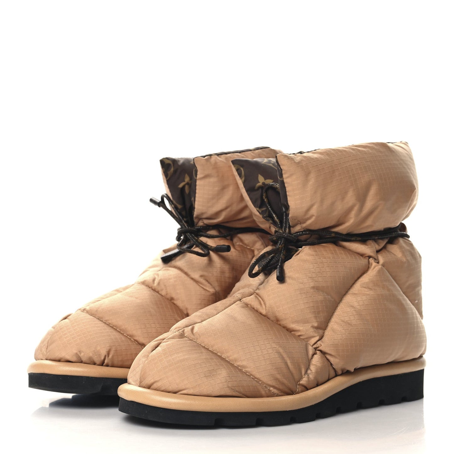 Nylon Monogram Pillow Comfort Ankle Boot 39 Beige