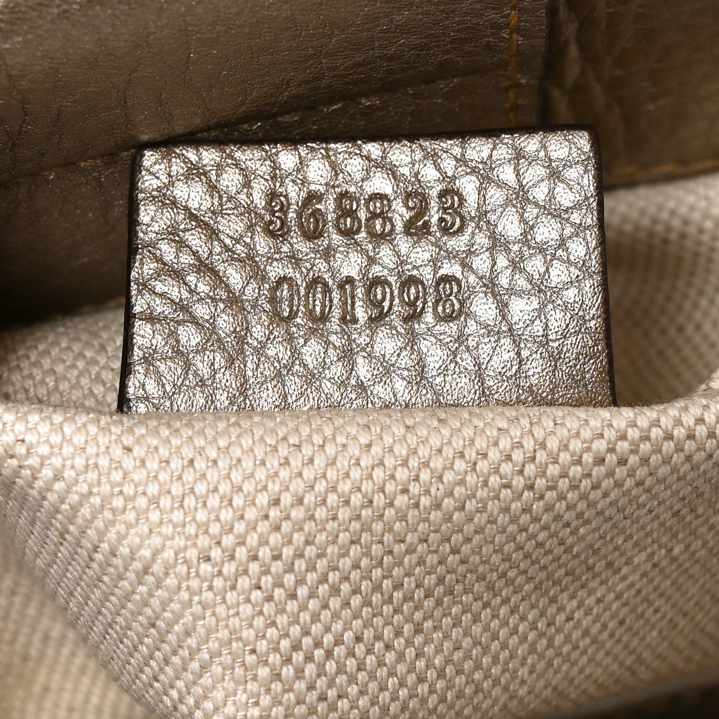 Metallic Calfskin Mini Bamboo Shopper Tote Golden Beige