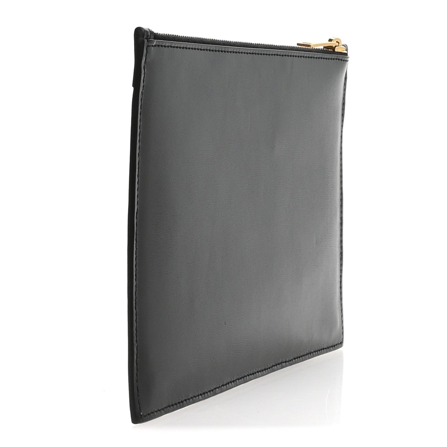 Cane Woven Calfskin Zipped Pouch Black
