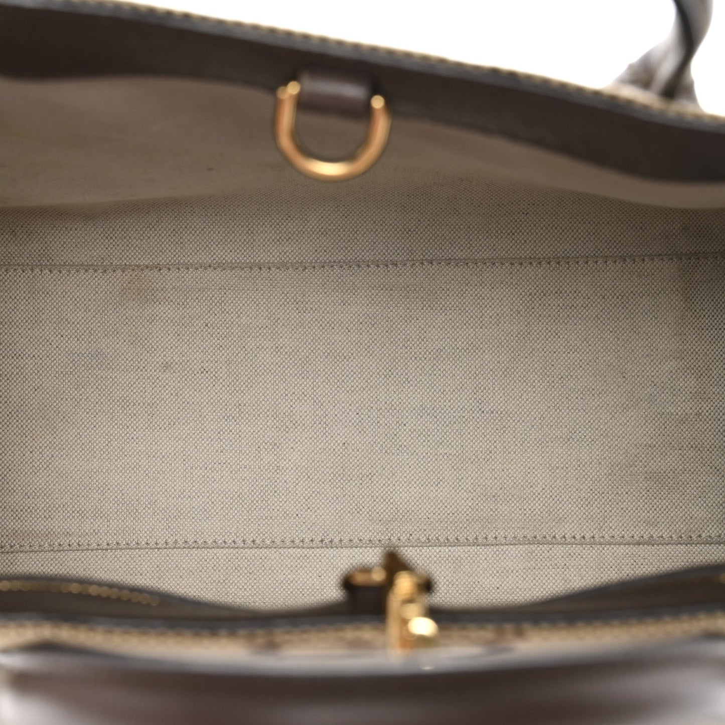 Monogram Jumbo GG Textured Dollar Calfskin Web Small Tote Bag Camel Ebony New Acero
