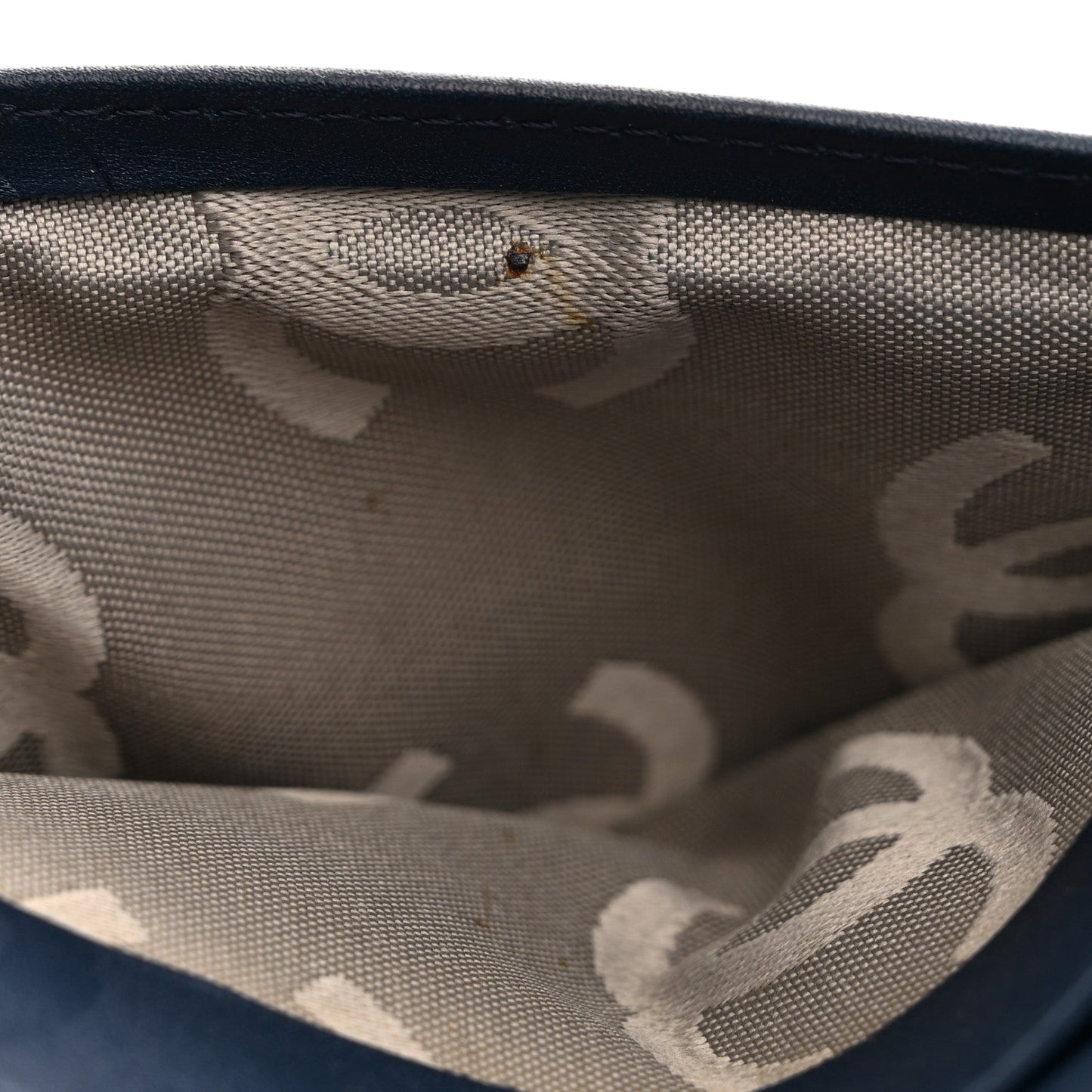 Calfskin Quilted Cambon Yen Wallet Blue