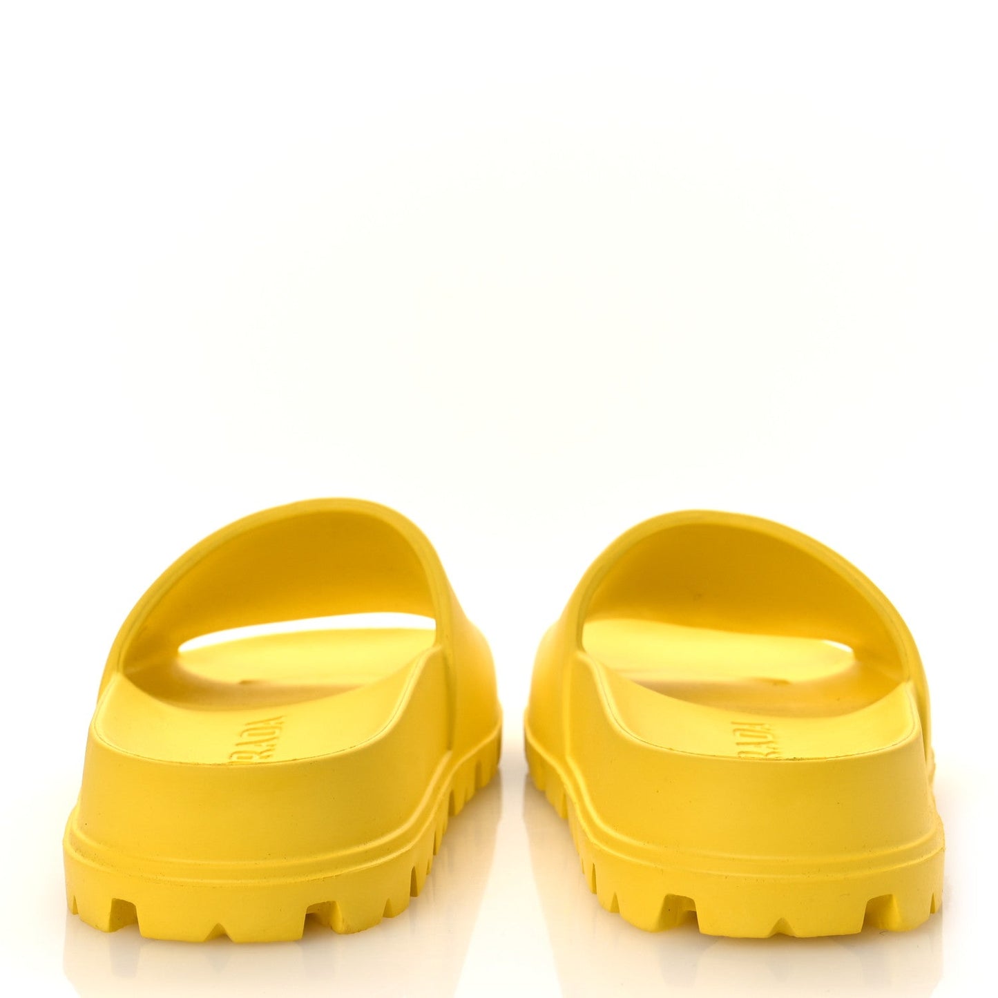 EVA Rubber Triangle Logo Embossed Womens Lug Sole 20mm Slide Sandals 41 Sole