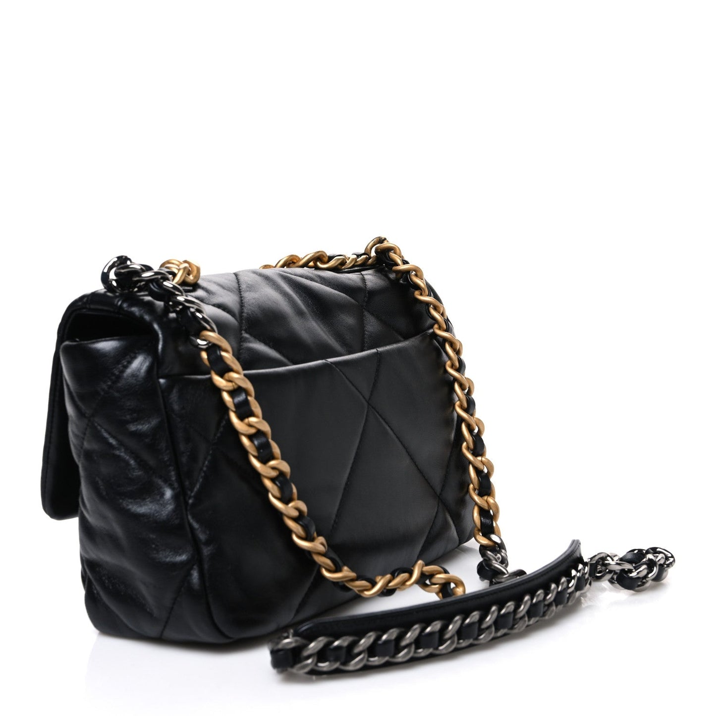 Lambskin Quilted Medium Chanel 19 Flap Black
