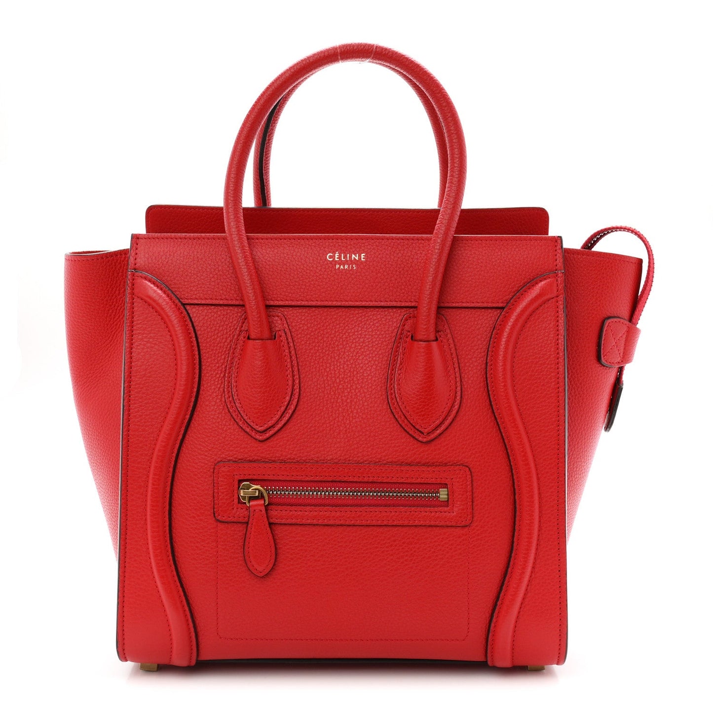 Drummed Calfskin Micro Luggage Coquelicot