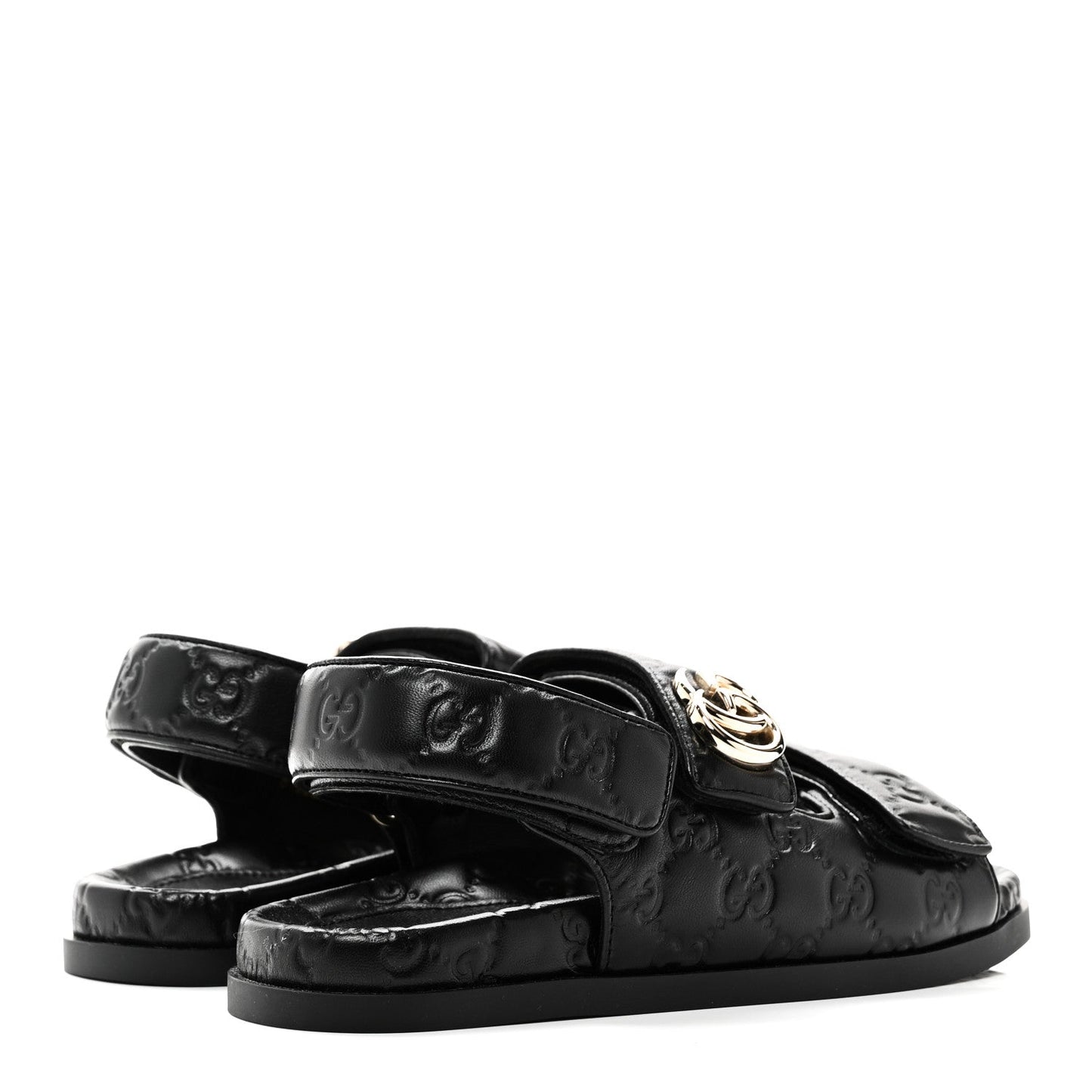 Guccissima GG Embossed Womens Sandals 35 Black