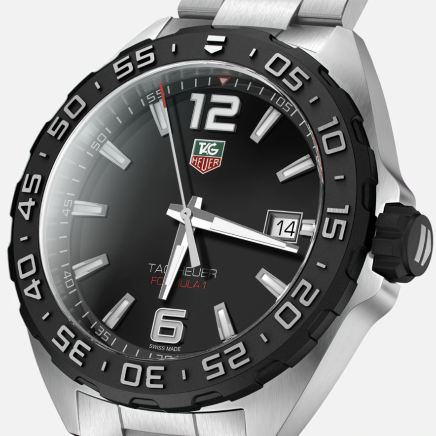 Tag Heuer Formula 1 Quartz Black Dial Silver Steel Strap Watch for Men - WAZ1110.BA0875