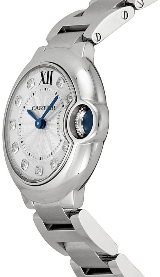 Cartier Ballon Bleu Silver & Diamond Dial Women's Watch WE902073