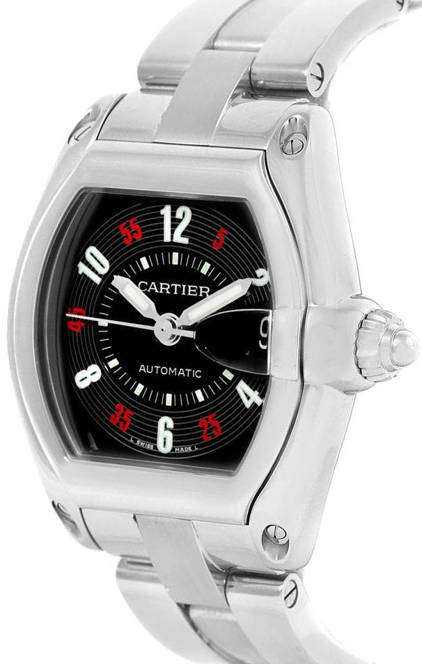 Cartier Roadster Black Dial Stainless Steel Men's Watch W62002V3