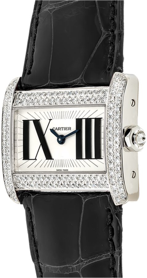 Cartier Tank Divan 18k White Gold Diamonds Women's Watch WA301571