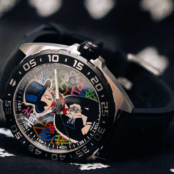 Tag Heuer Formula 1 Alec Monopoly Special Edition Black Rubber Strap Watch for Men - WAZ1117.FT8023