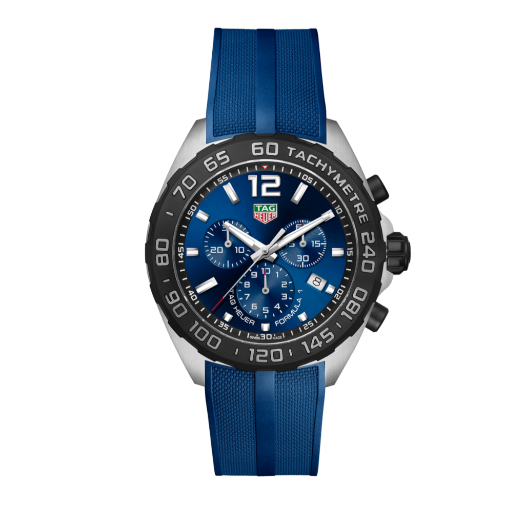 Tag Heuer Formula 1 Chronograph Blue Dial Blue Rubber Strap Watch for Men - CAZ101AV.FT8077
