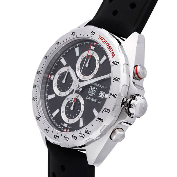 Tag Heuer Formula 1 Calibre 16 Black Dial Black Leather Strap Watch for Men - CAZ2010.FT8024
