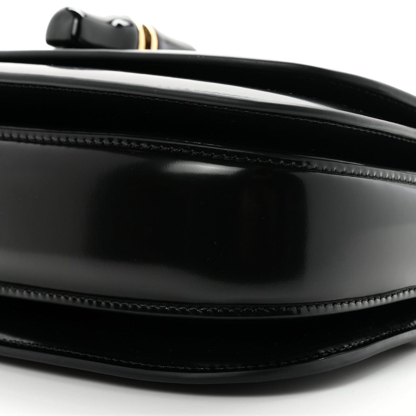 Shiny Polished Calfskin Medium Bamboo Diva Black