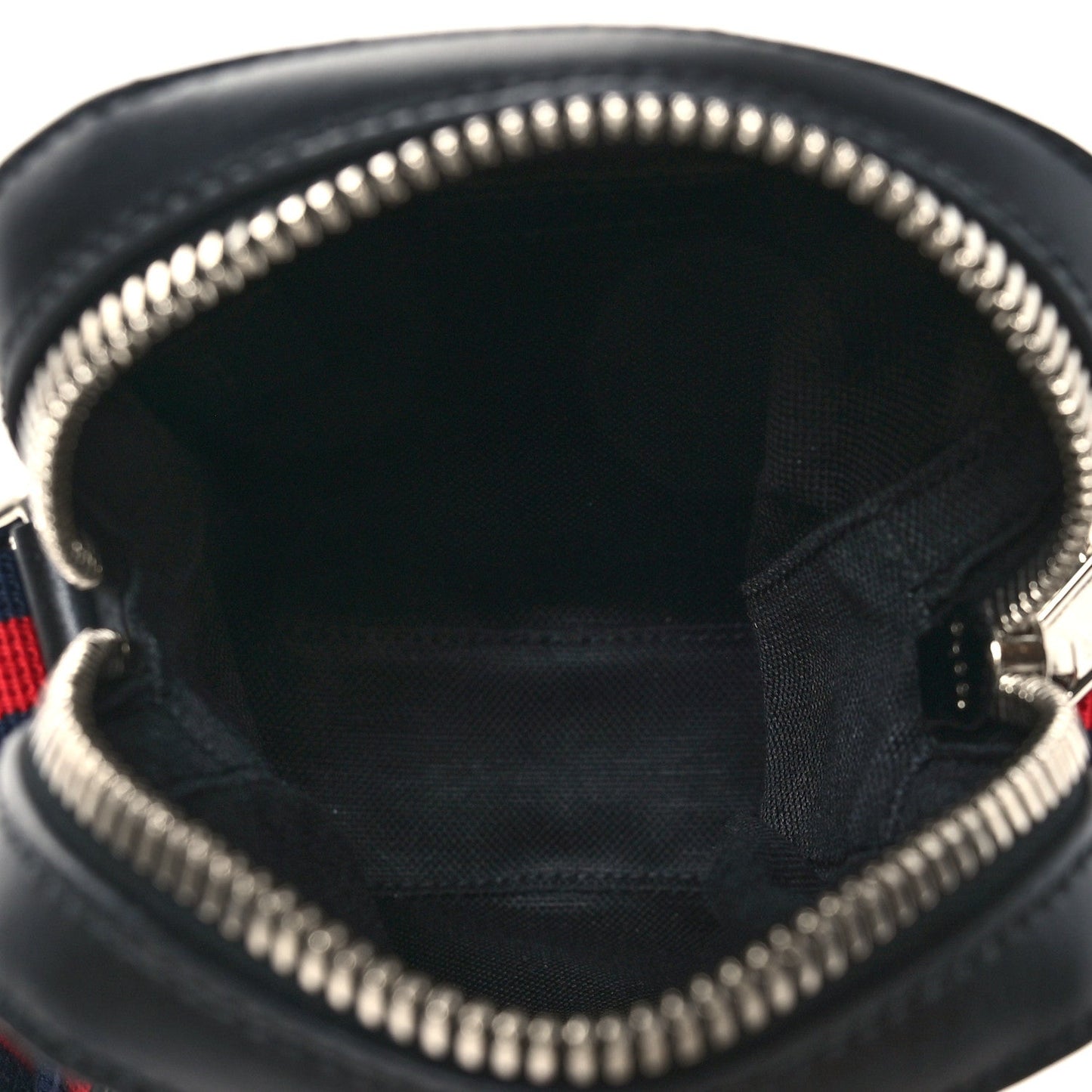 GG Supreme Monogram Appia Calfskin Web Small Camera Messenger Bag Black Grey