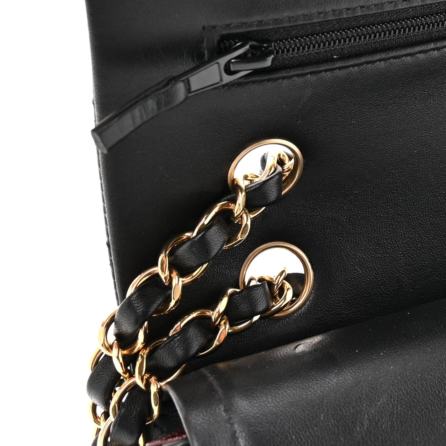 Lambskin Quilted Small Double Flap Black