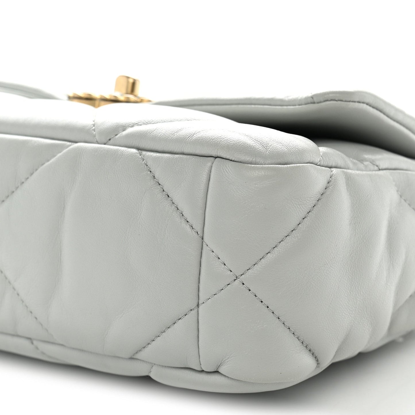 Lambskin Quilted Medium Chanel 19 Flap Grey