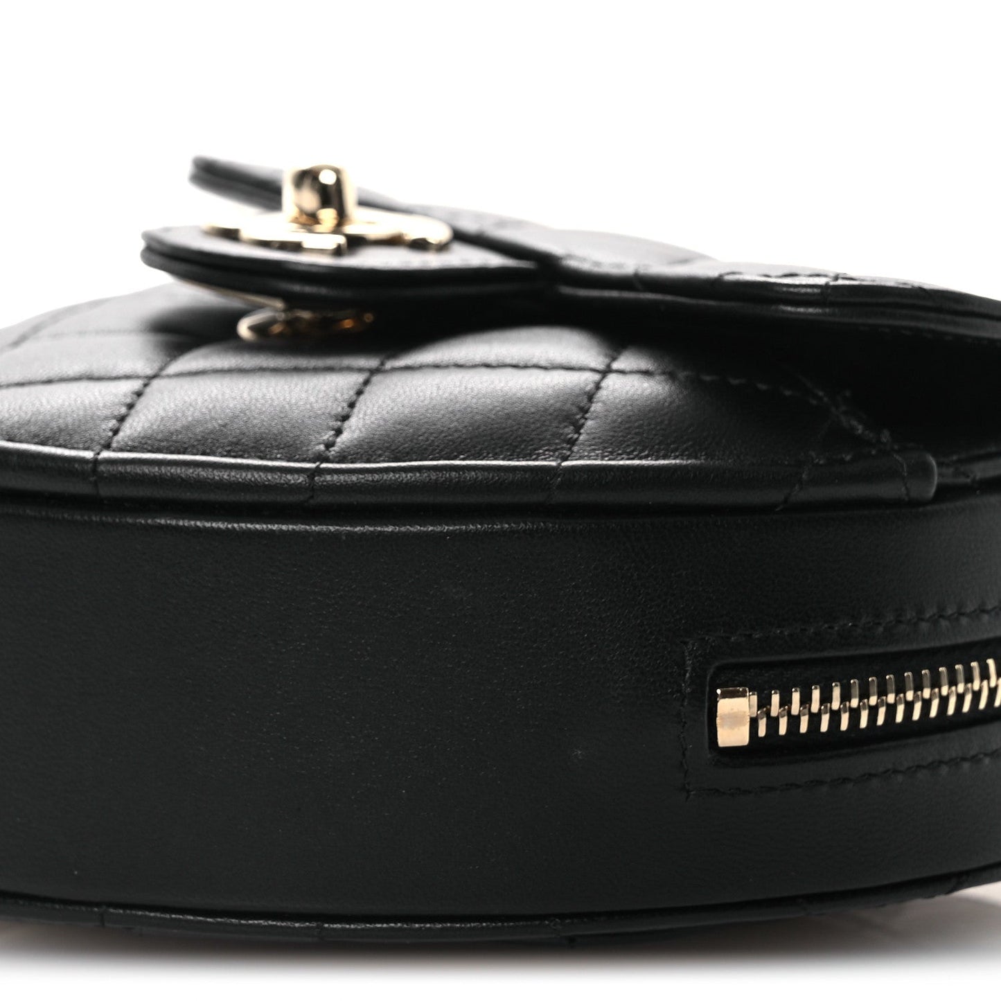Lambskin Quilted CC In Love Heart Clutch With Chain Black
