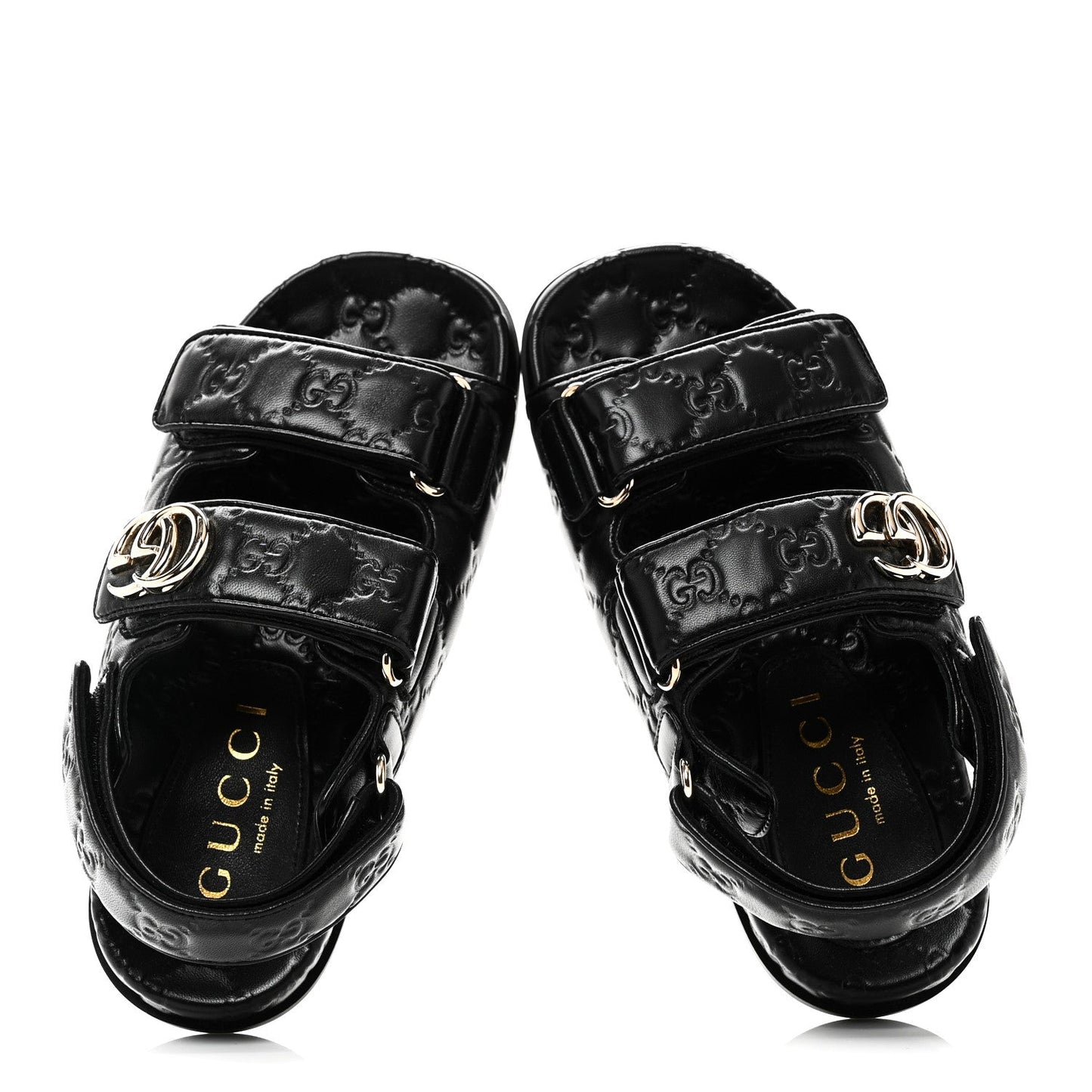Guccissima GG Embossed Womens Sandals 35 Black