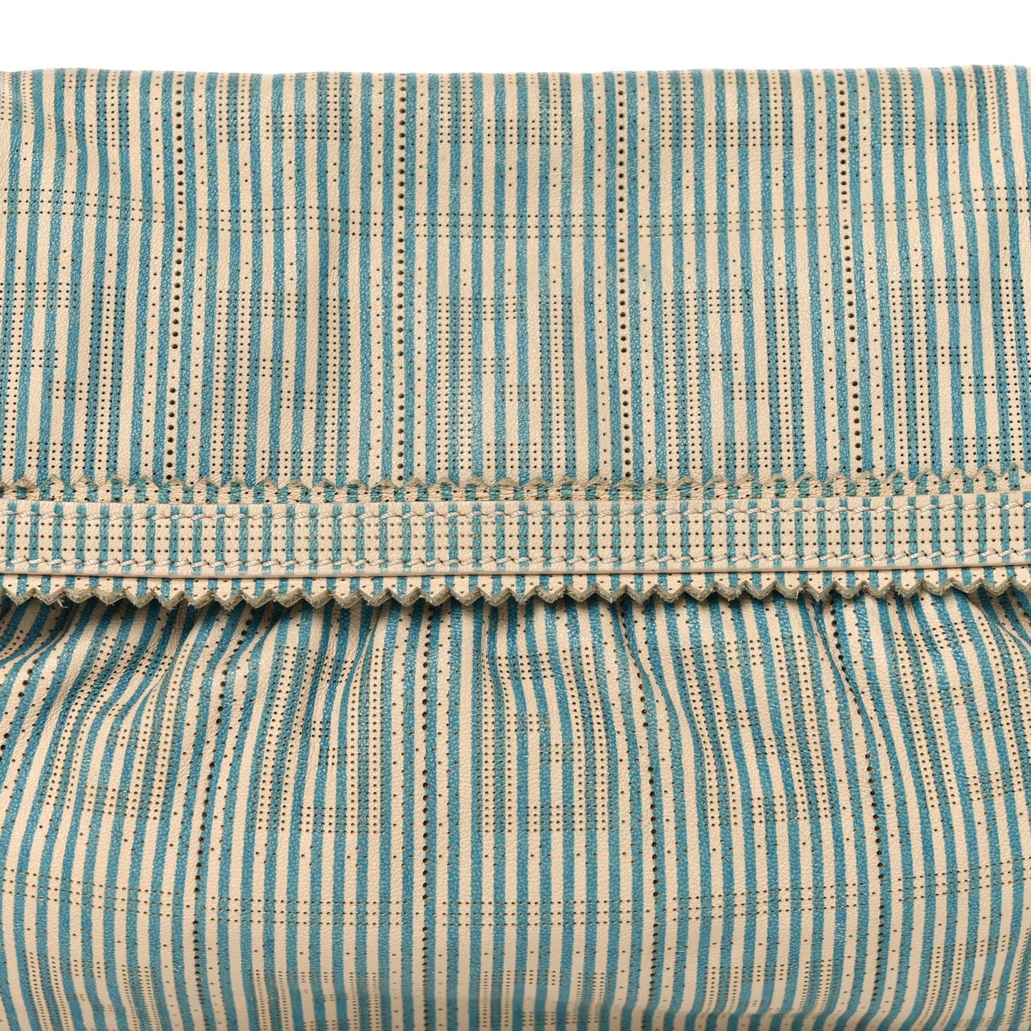Vitello Perforated FF Striped Small Chef Bag Blue White