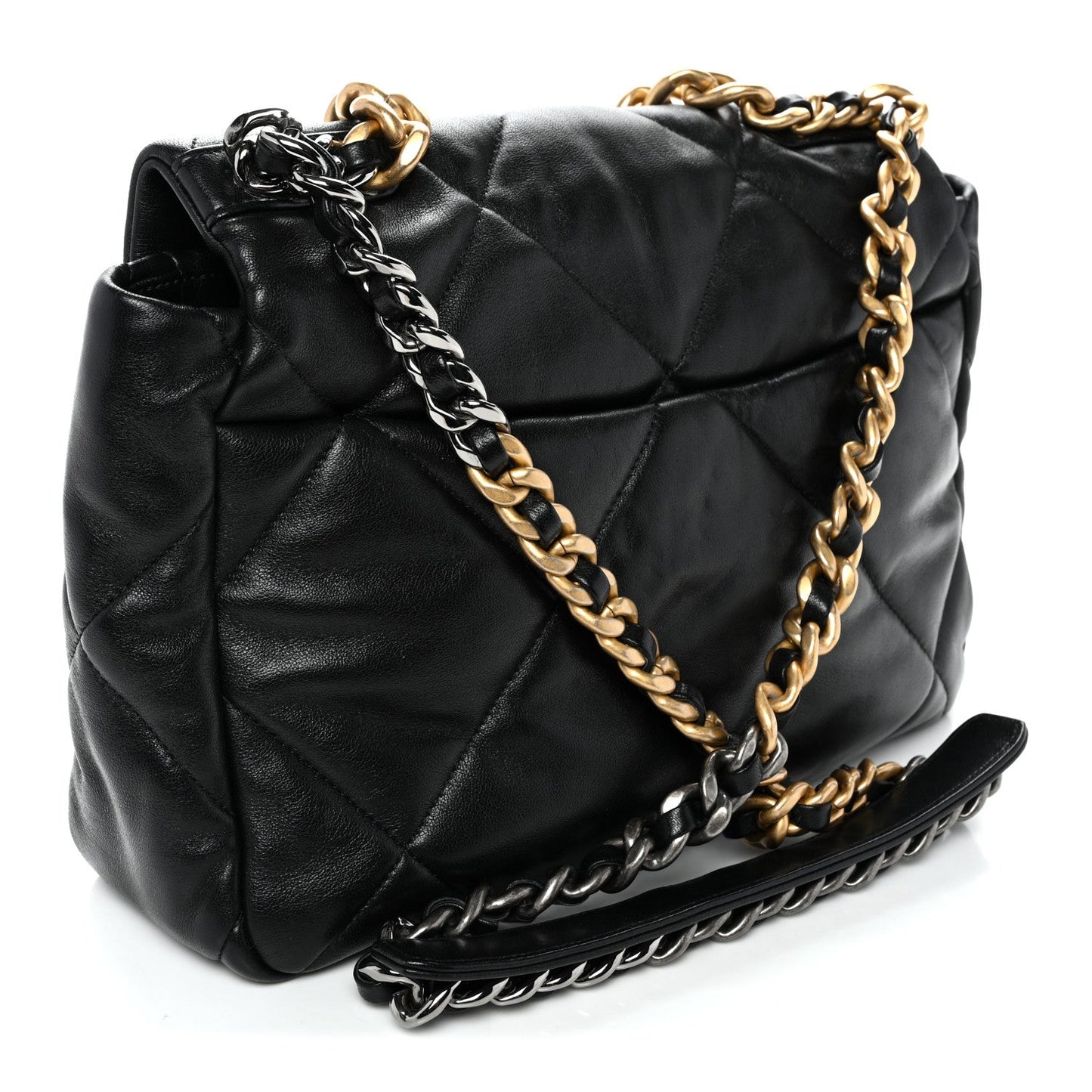 Lambskin Quilted Large Chanel 19 Flap Black