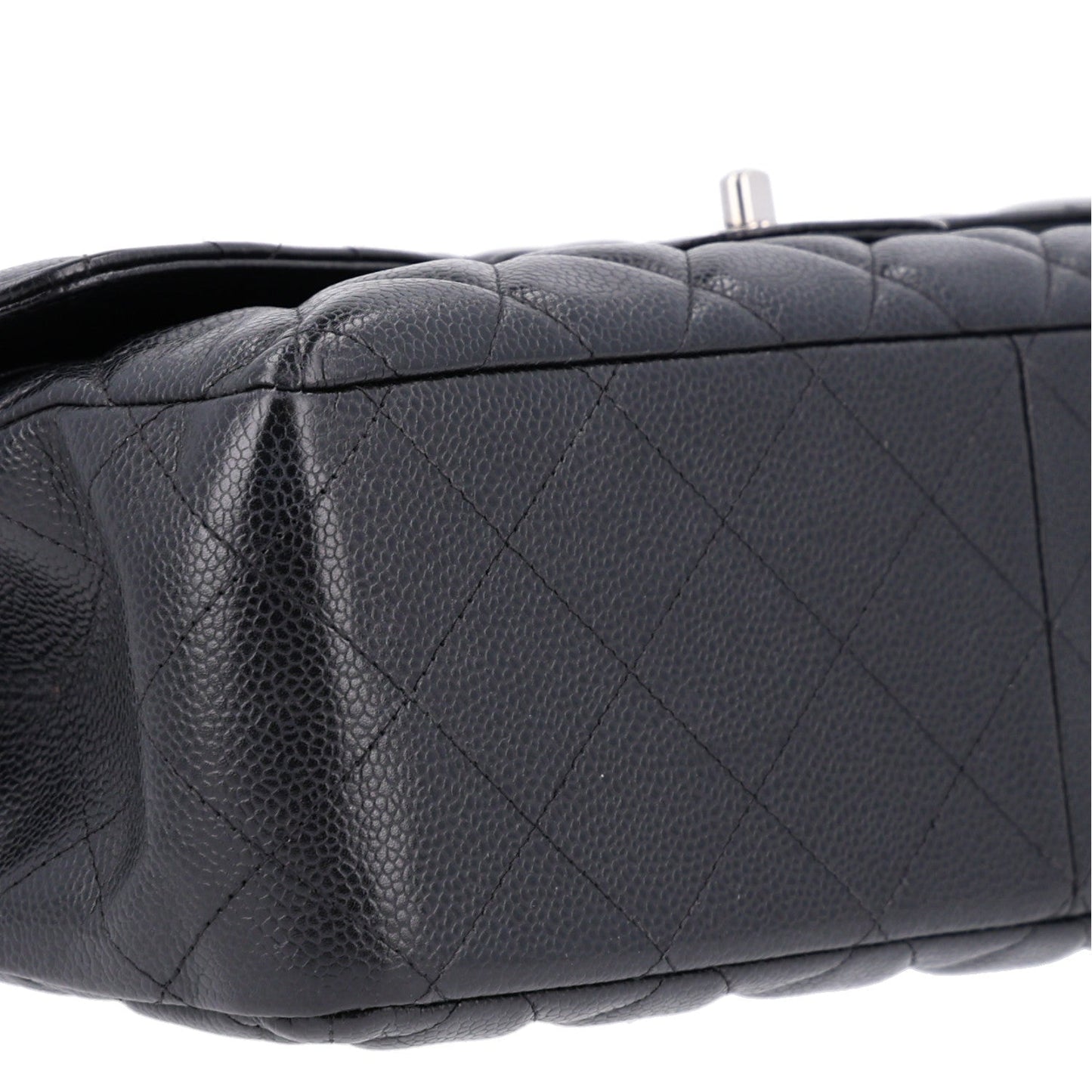 Caviar Quilted Jumbo Double Flap Black