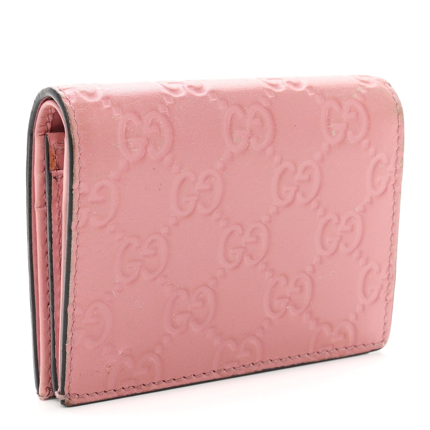Guccissima Cherries Card Case Wallet Pink