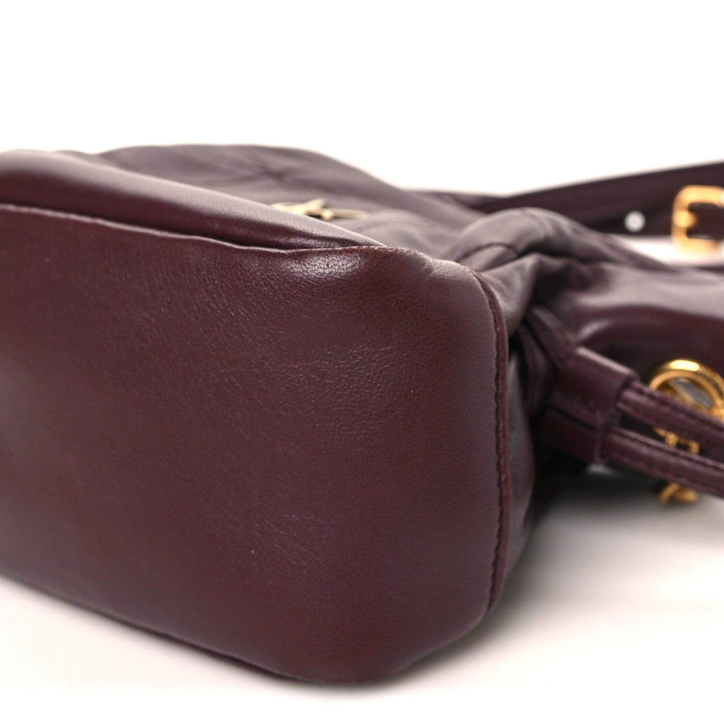 Lambskin Matelasse Monogram Mini Jamie Shoulder Pouch Rouge Cabernet