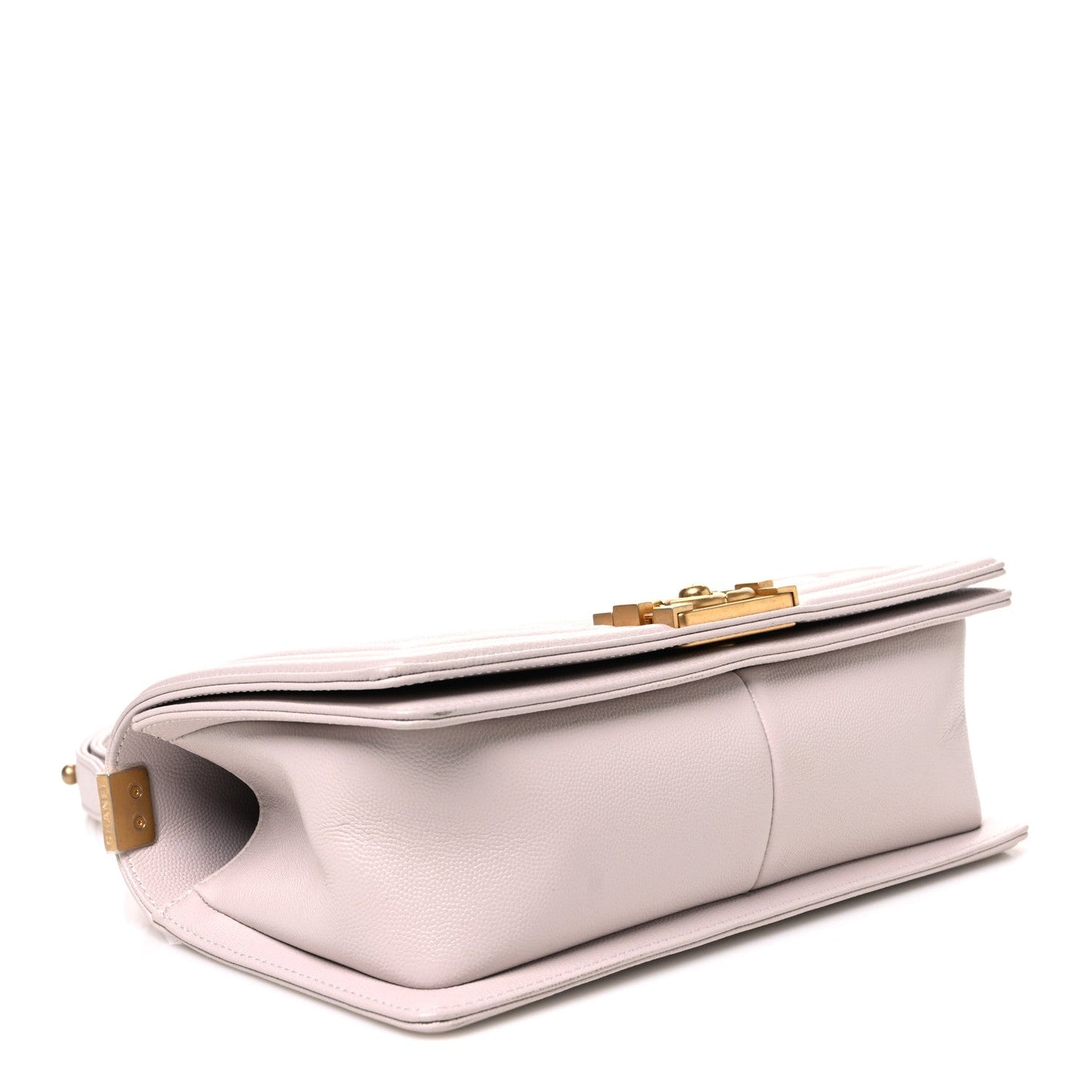 Caviar Chevron Quilted Medium Boy Flap Light Pink