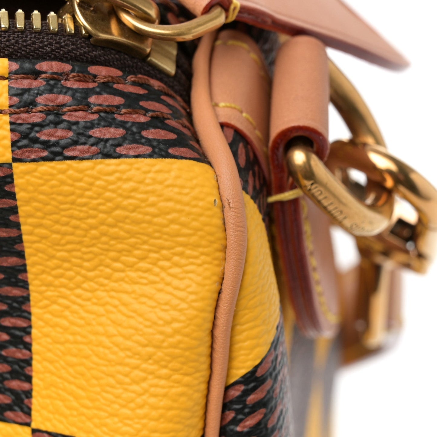 Damier Pop Speedy Bandouliere 25 Jaune Mat
