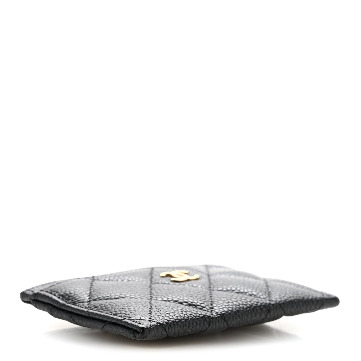 Caviar Quilted Card Holder Black