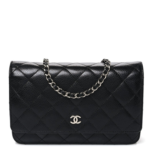 Caviar Quilted Wallet On Chain WOC Black