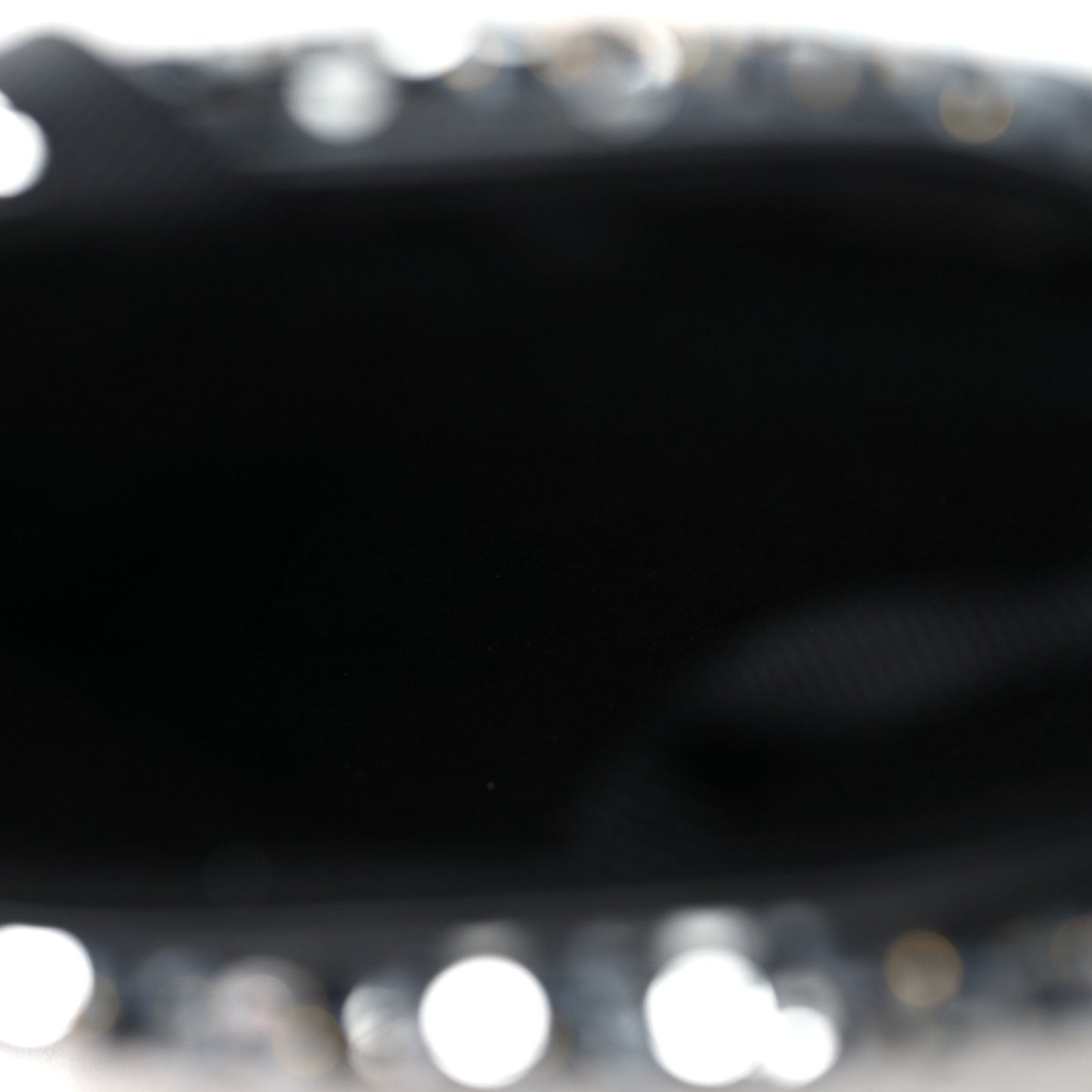 Tweed Sequin Chain Around Phone Holder Silver Black