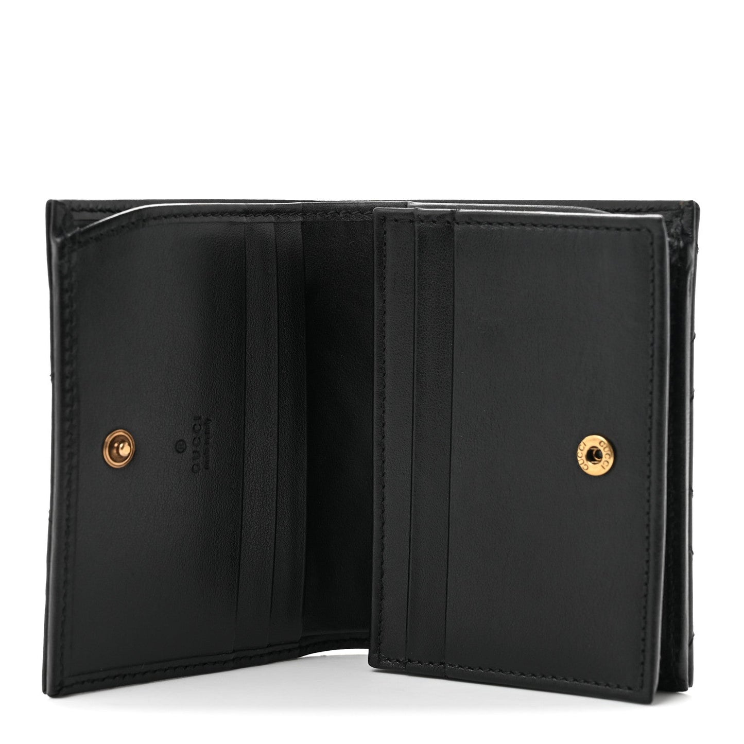 Calfskin Matelasse GG Marmont Card Case Wallet Black