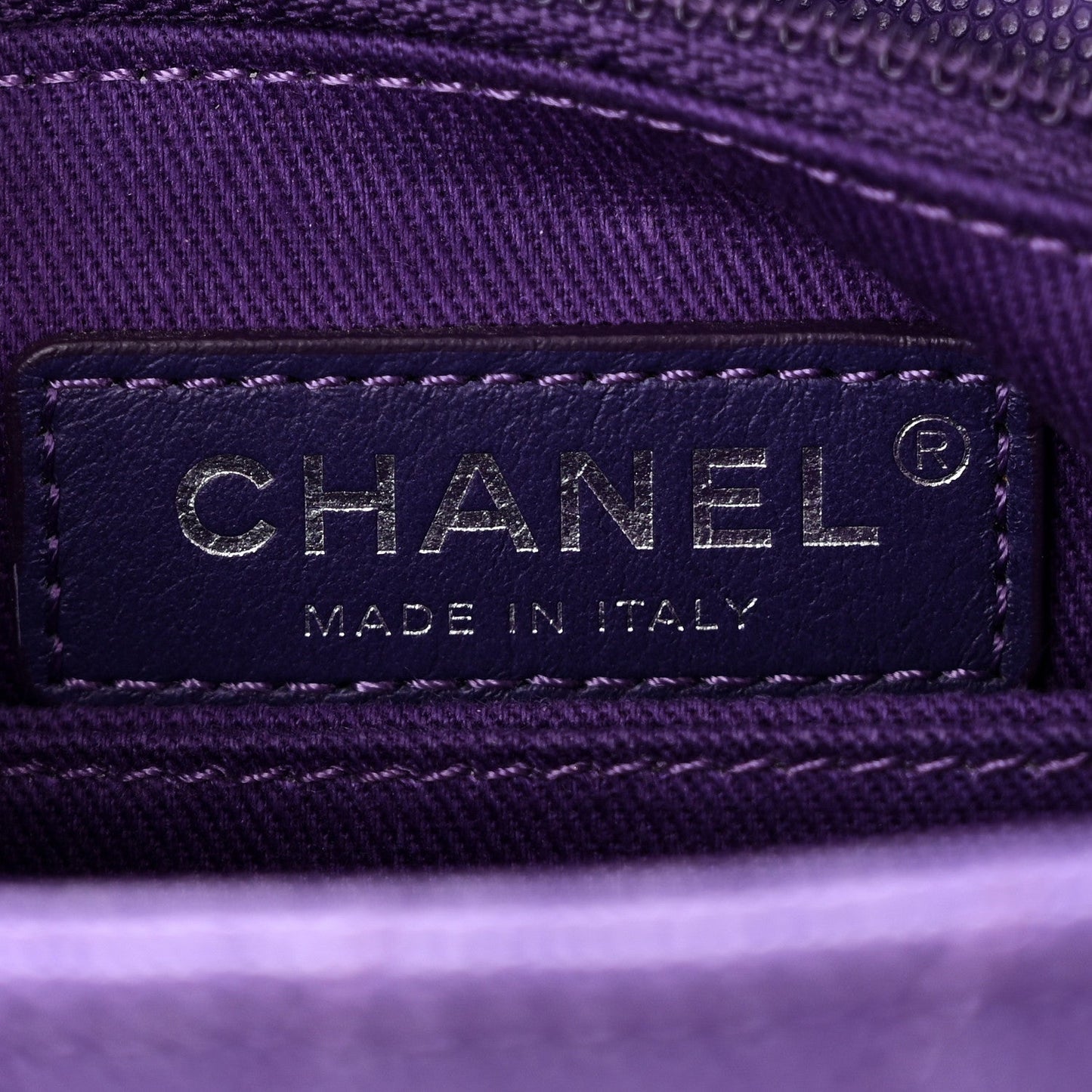 Caviar Chevron Quilted Mini Coco Handle Flap Purple