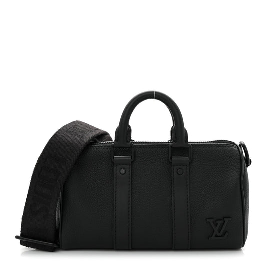 Grained Calfskin Aerogram Keepall XS Black