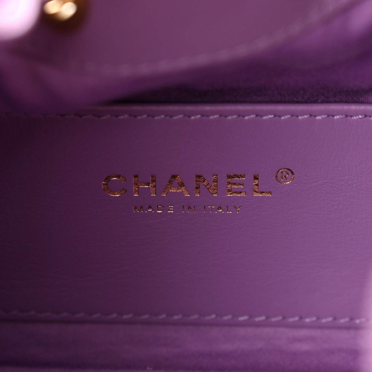 Suede Quilted Mini Chanel 25 Handbag Purple