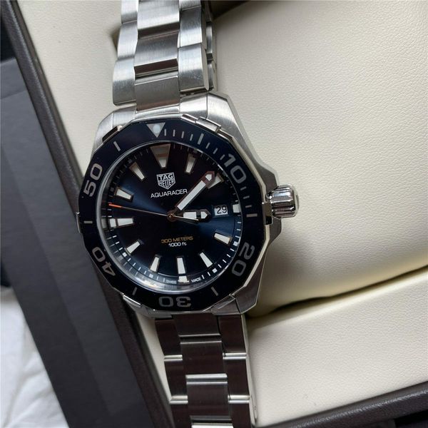 Tag Heuer Aquaracer Blue Dial Quartz Silver Steel Strap Watch for Men - WAY111C.BA0928
