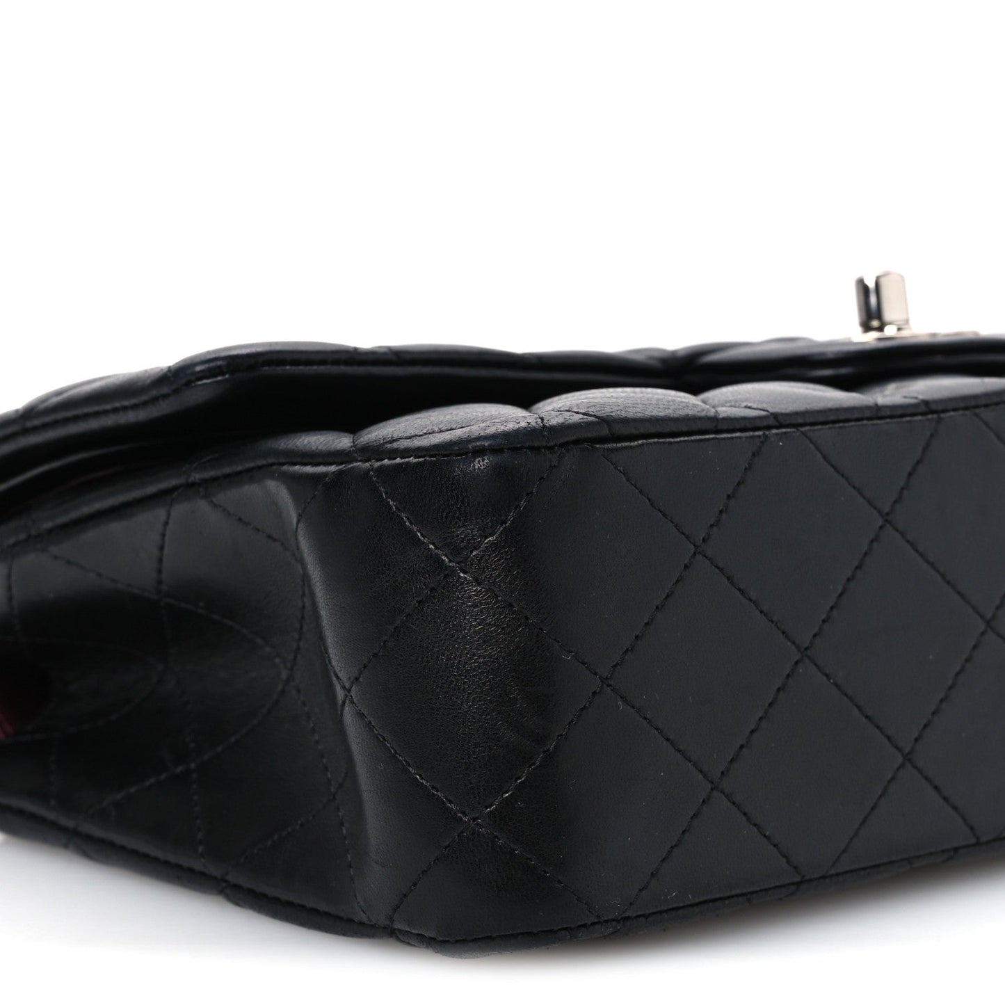 Lambskin Quilted Medium Double Flap Black Black