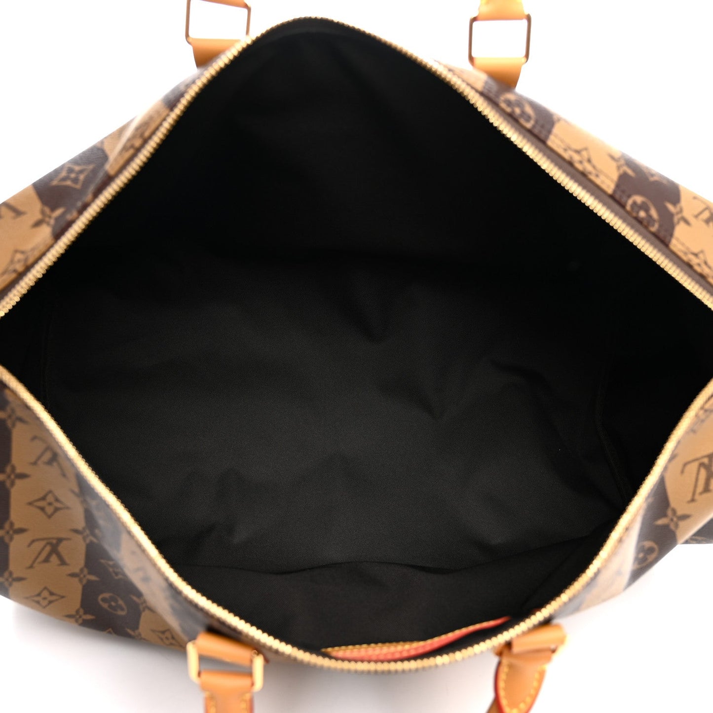 X NIGO Reverse Monogram Stripe Keepall Bandouliere 50 Brown
