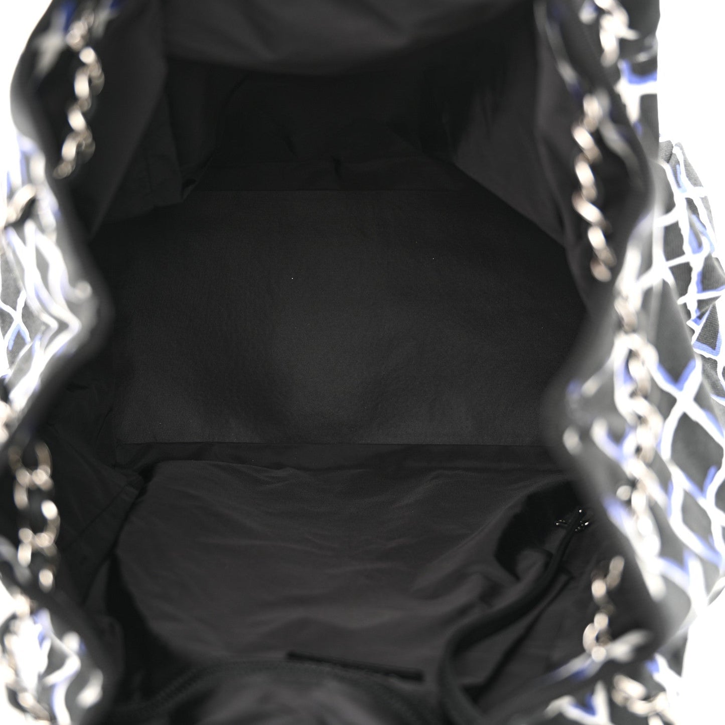 Canvas Printed Airline Drawstring Bag Black Blue